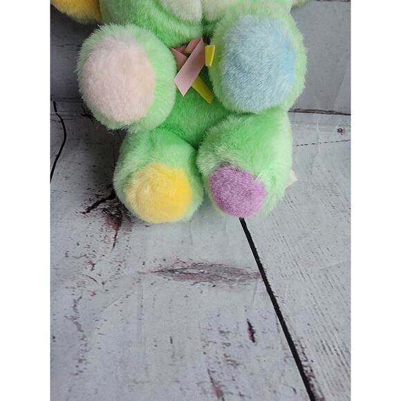 VTG 8" Mouse Plush Multi Color Ears Paws Pink Yellow Green Stuffed - Picture 3 of 9